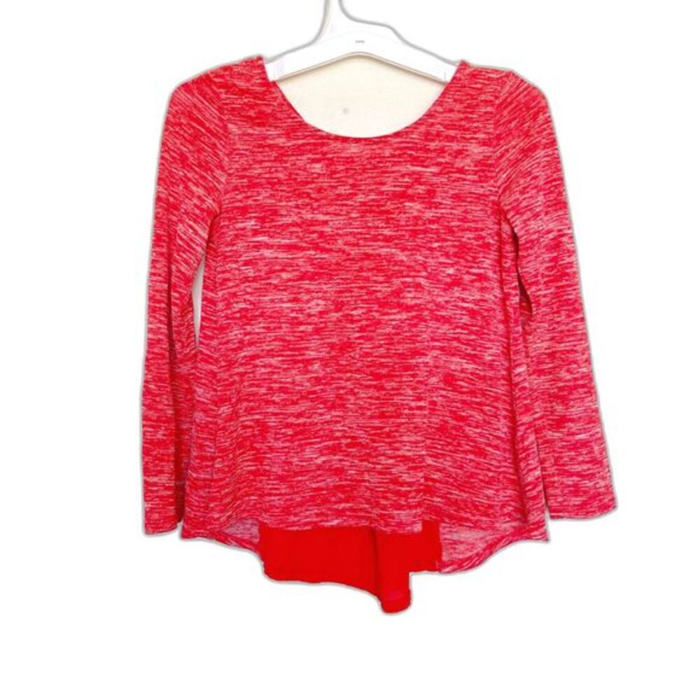 Copper Key Girls Blouse Size Medium orange Red Long Sleeve Flowy Top